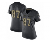 Women's Nike New England Patriots #87 Rob Gronkowski Limited Black 2016 Salute to Service NFL Jersey
