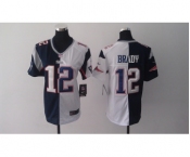 nike women nfl jerseys new england patriots #12 tom brady blue-white[Elite split]