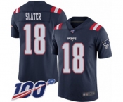 Youth New England Patriots #18 Matthew Slater Limited Navy Blue Rush Vapor Untouchable 100th Season Football Jersey