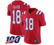Youth New England Patriots #18 Matthew Slater Red Alternate Vapor Untouchable Limited Player 100th Season Football Jersey