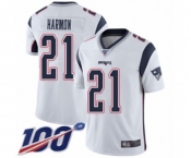Youth New England Patriots #21 Duron Harmon White Vapor Untouchable Limited Player 100th Season Football Jersey