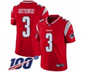 Youth New England Patriots #3 Stephen Gostkowski Limited Red Inverted Legend 100th Season Football Jersey