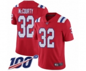 Youth New England Patriots #32 Devin McCourty Red Alternate Vapor Untouchable Limited Player 100th Season Football Jersey
