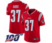 Youth New England Patriots #37 Damien Harris Limited Red Inverted Legend 100th Season Football Jersey