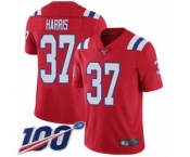 Youth New England Patriots #37 Damien Harris Red Alternate Vapor Untouchable Limited Player 100th Season Football Jersey