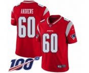 Youth New England Patriots #60 David Andrews Limited Red Inverted Legend 100th Season Football Jersey