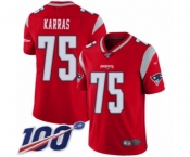 Youth New England Patriots #75 Ted Karras Limited Red Inverted Legend 100th Season Football Jersey