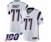 Youth New England Patriots #77 Michael Bennett White Vapor Untouchable Limited Player 100th Season Football Jersey