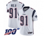 Youth New England Patriots #91 Deatrich Wise Jr White Vapor Untouchable Limited Player 100th Season Football Jersey