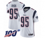 Youth New England Patriots #95 Derek Rivers White Vapor Untouchable Limited Player 100th Season Football Jersey