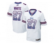 Men Nike Buffalo Bills #27 TreDavious White Elite White Road Drift Fashion NFL Jersey