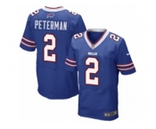 Men's Nike Buffalo Bills #2 Nathan Peterman Elite Royal Blue Team Color NFL Jersey