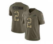 Men Nike Buffalo Bills #2 Nathan Peterman Limited Olive Camo 2017 Salute to Service NFL Jersey