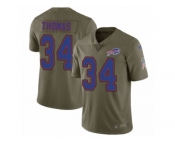 Men Nike Buffalo Bills #34 Thurman Thomas Limited Olive 2017 Salute to Service NFL Jersey Men Nike Buffalo Bills #34 Thurman Thomas Limited Olive 2017 Salute to Service NFL Jersey