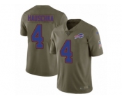 Men Nike Buffalo Bills #4 Stephen Hauschka Limited Olive 2017 Salute to Service NFL Jersey