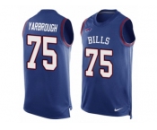 Men Nike Buffalo Bills #75 Eddie Yarbrough Limited Royal Blue Player Name & Number Tank Top NFL Jersey