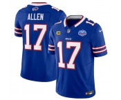 Men's Buffalo Bills #17 Josh Allen Blue 2025 F.U.S.E. With Farewell Patch And 4-Star C Patch Vapor Untouchable Limited Football Stitched Jersey