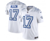 Men's Buffalo Bills #17 Josh Allen White 2025 F.U.S.E. “Rivalries” Vapor Limited Football Stitched Jersey
