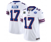 Men's Buffalo Bills #17 Josh Allen White 2025 F.U.S.E. With Farewell Patch And 4-Star C Patch Vapor Untouchable Limited Football Stitched Jersey