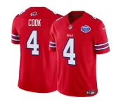 Men's Buffalo Bills #4 James Cook Red 2025 F.U.S.E. With Farewell Patch Vapor Untouchable Limited Football Stitched Jersey