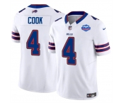 Men's Buffalo Bills #4 James Cook White 2025 F.U.S.E. With Farewell Patch Vapor Untouchable Limited Football Stitched Jersey