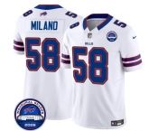 Men's Buffalo Bills #58 Matt Milano White F.U.S.E. 2026 Inaugural Season at Highmark Stadium Football Stitched Jersey Men's Buffalo Bills #58 Matt Milano White F.U.S.E. 2026 Inaugural Season at Highmark Stadium Football Stitched Jersey
