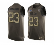 Men's Nike Buffalo Bills #23 Aaron Williams Limited Green Salute to Service Tank Top NFL Jersey