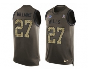 Men's Nike Buffalo Bills #27 Duke Williams Limited Green Salute to Service Tank Top NFL Jersey