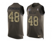 Men's Nike Buffalo Bills #48 Glenn Gronkowski Limited Green Salute to Service Tank Top NFL Jersey
