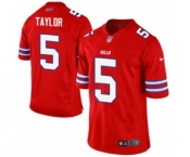 Men's Nike Buffalo Bills #5 Tyrod Taylor Limited Red Rush NFL Jersey