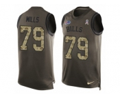 Men's Nike Buffalo Bills #79 Jordan Mills Limited Green Salute to Service Tank Top NFL Jersey