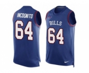 Nike Buffalo Bills #64 Richie Incognito Royal Blue Team Color Men's Stitched NFL Limited Tank Top Jersey