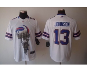 nike nfl jerseys buffalo bills #13 johnson white[helmet tri-blend limited]