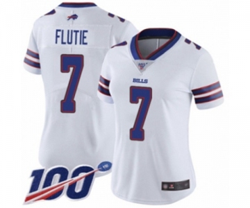 Women's Buffalo Bills #7 Doug Flutie White Vapor Untouchable Limited Player 100th Season Football Jersey