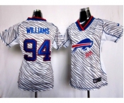 nike women nfl jerseys buffalo bills #94 williams[fem fan zebra]