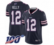 Youth Buffalo Bills #12 Jim Kelly Limited Navy Blue Inverted Legend 100th Season Football Jersey
