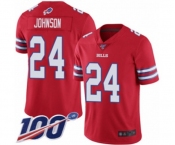 Youth Buffalo Bills #24 Taron Johnson Limited Red Rush Vapor Untouchable 100th Season Football Jersey