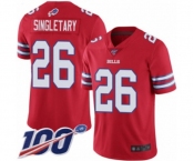 Youth Buffalo Bills #26 Devin Singletary Limited Red Rush Vapor Untouchable 100th Season Football Jersey