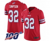 Youth Buffalo Bills #32 O. J. Simpson Limited Red Rush Vapor Untouchable 100th Season Football Jersey