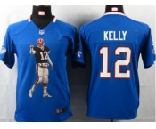 nike youth nfl jerseys buffalo bills #12 jim kelly blue[portrait fashion]