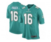 Men Nike Miami Dolphins #16 Matt Haack Game Aqua Green Team Color NFL Jersey