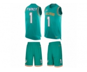 Men Nike Miami Dolphins #1 Cody Parkey Limited Aqua Green Tank Top Suit NFL Jersey