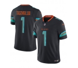 Men's Miami Dolphins #1 Tua Tagovailoa Black 2025 F.U.S.E. “Rivalries” Vapor Limited Stitched Football Jersey