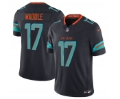 Men's Miami Dolphins #17 Jaylen Waddle Black 2025 F.U.S.E. “Rivalries” Vapor Limited Football Stitched Jersey