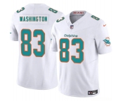 Men's Miami Dolphins #83 Tahj Washington White 2025 Draft F.U.S.E. Vapor Limited Football Stitched Jersey