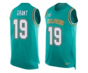 Men's Nike Miami Dolphins #19 Jakeem Grant Limited Aqua Green Player Name & Number Tank Top NFL Jersey