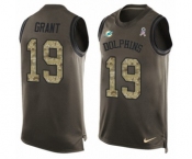 Men's Nike Miami Dolphins #19 Jakeem Grant Limited Green Salute to Service Tank Top NFL Jersey
