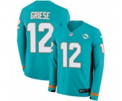 Nike Miami Dolphins #12 Bob Griese Limited Aqua Therma Long Sleeve NFL Jersey