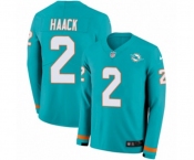 Nike Miami Dolphins #2 Matt Haack Limited Aqua Therma Long Sleeve NFL Jersey