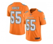 Nike Miami Dolphins #55 Jerome Baker Orange Men Stitched NFL Limited Rush Jersey
